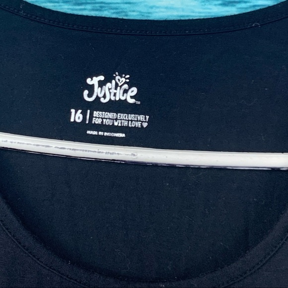 JUSTICE black long sleeve shirt with glitter white French bulldog Boston Terrier - Picture 5 of 9